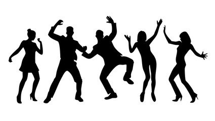 Energetic men dancing with dynamic poses vector