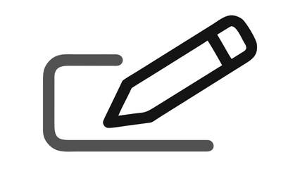Gray pencil with square outline edit writing