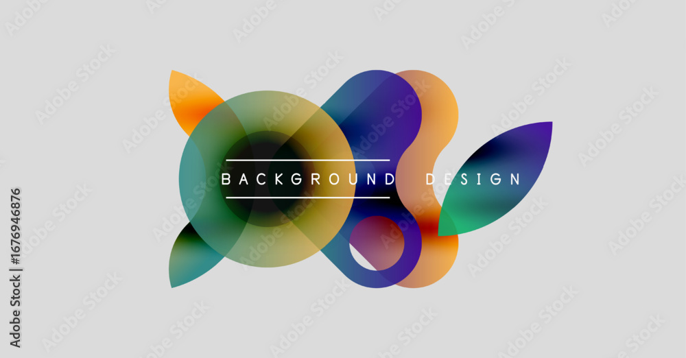 Aufkleber abstract colorful shapes overlap, creating dynamic visual effect. background features gradients, tex