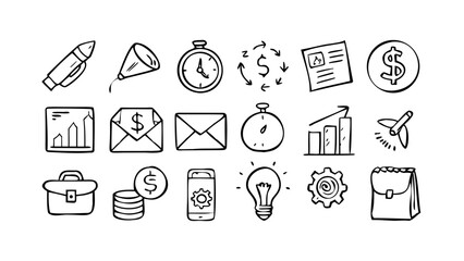 Hand drawn business growth chart with upward trend graph