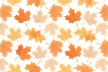 Obraz premium Autumn maple leaves background with seamless fall foliage pattern in orange red and yellow colors