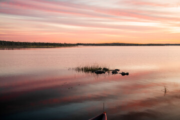 Sunrise at a lake in Canada