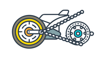 Motorcycle rear wheel with chain and disc brake vehicle parts