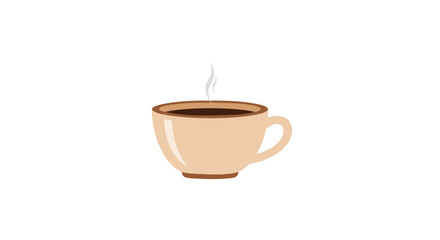 Obraz premium Illustration of a steaming coffee mug on a white background, perfect for a cozy morning or a quick break time illustration