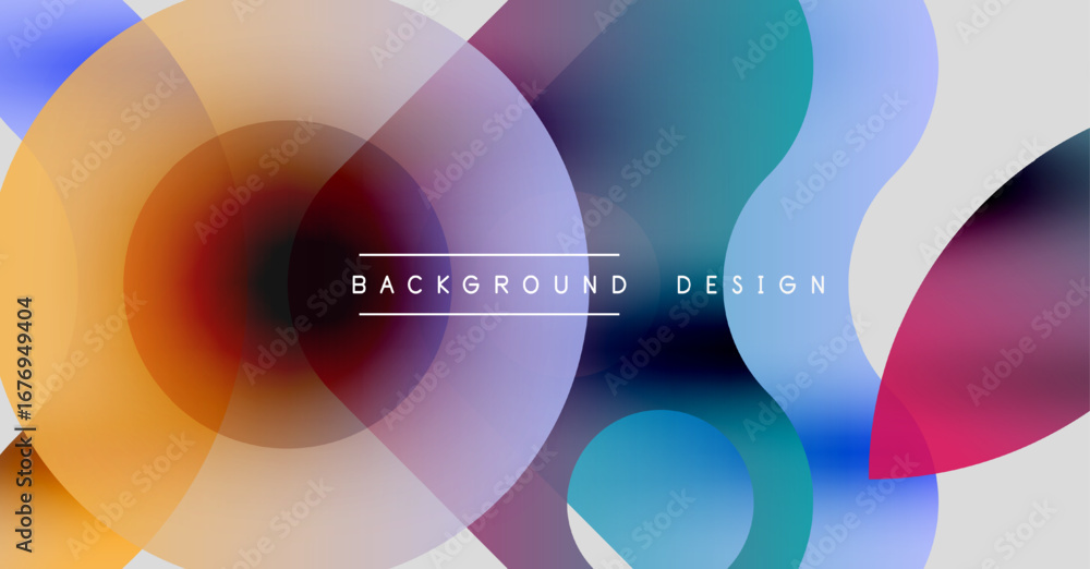 Poster abstract colorful circles overlap creating dynamic visual effect. modern design suitable for backgro