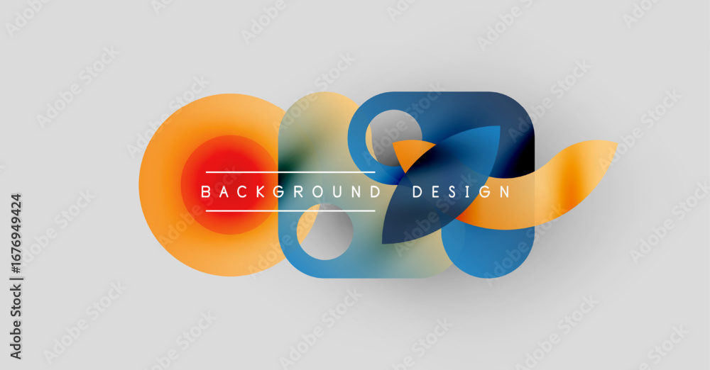 Aufkleber abstract colorful design. overlapping shapes create dynamic visual effect. text reads background des