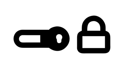 Secure Padlock Symbol on White Background security protection