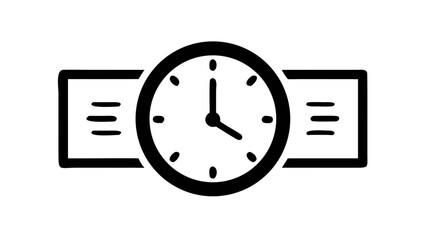 Silhouette of a clock with hands pointing to a specific time analog