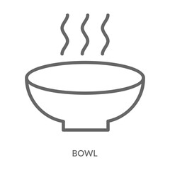 Bowl Icon Line Style. Design Vector Illustration