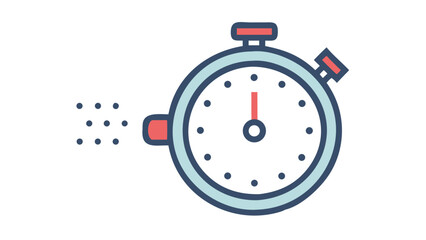 Stopwatch with red button and blue dial timer time