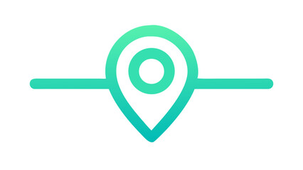 Teal location pin with horizontal line map marker navigation