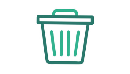 Teal trash can delete icon garbage