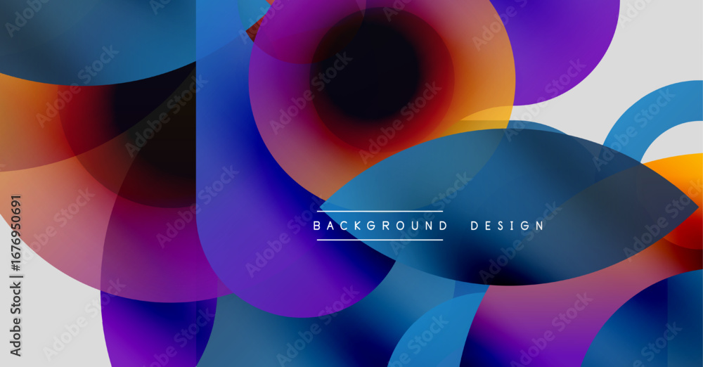 Aufkleber abstract colorful overlapping circles create dynamic visual effect. modern design suitable for backg