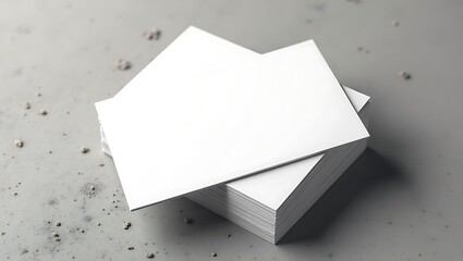 Blank business card mockup template. A clean stack of white paper cards for presenting a professional brand identity