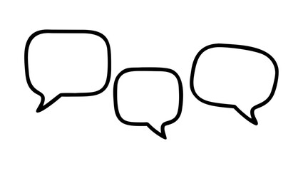 Two Speech Bubbles Intersecting Clean Outline dialogue communication