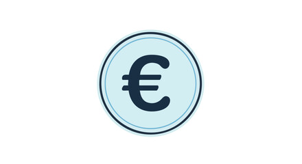 Obraz premium Euro currency symbol in a blue circle, modern digital vector design representing finance and european market trade economics
