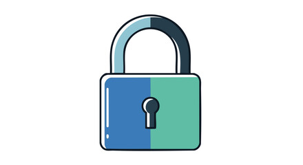 Stylized Dual-Tone Padlock Graphic Representing Digital Security and Data Protection Paradigm