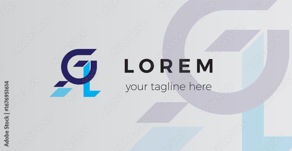Poster the gl initials logo is adorned with two dots for a simple and elegant business card template.