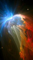 Colorful nebula explosion in space