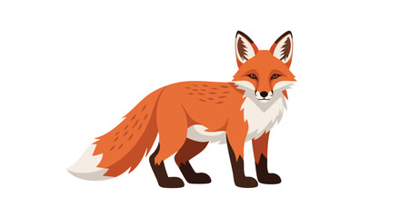 Obraz premium Stylized fox illustration with classic coloration and pose, conveying wildlife charm and simple visual appeal for diverse design projects