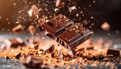 Exploding Dark Chocolate Bar Pieces.