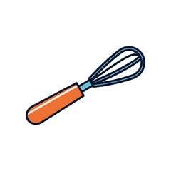 Whisk of culinary delight: Capturing the essence of baking with this detailed illustration of a kitchen whisk. Perfect for recipe design, culinary themes, or food-related projects. 