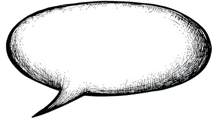 White Speech Bubble on Transparent Background