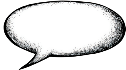White Speech Bubble on Transparent Background
