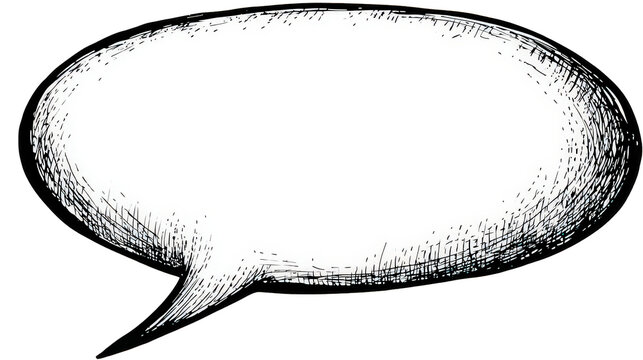 White Speech Bubble on Transparent Background