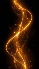 Abstract golden neon flows representing the elegance of engineering combined with futuristic artificial intelligence developments