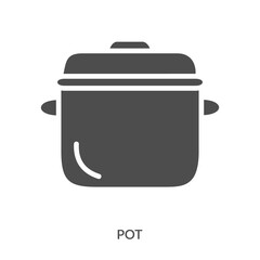 Pot Icon Line Style. Design Vector Illustration