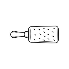 Hairbrush Illustration: A sleek, minimalist illustration of a hairbrush, rendered in black and white, perfect for adding a touch of elegance to any beauty-themed project.