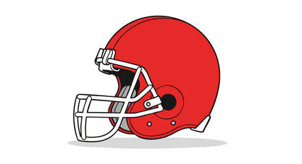 Fototapeta premium A Vibrant Crimson Gridiron Guard: An Emblem of Athleticism and Competitive Spirit Depicted in High Definition