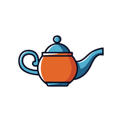 Classic Teapot Illustration: A vibrantly colored teapot design, perfect for illustrating concepts related to brewing, beverages, and hospitality.