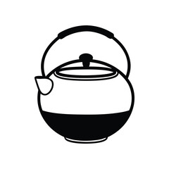 Monochrome Teapot: A simple, elegant black and white illustration of a classic teapot, ready to infuse and share moments of warmth and comfort.
