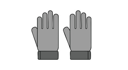 Obraz premium Stylized Vector Illustration of Warm Winter Gloves for Cold Weather Protection Against the Elements