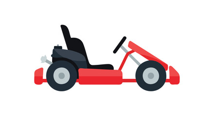 Vibrant go-kart illustration showcasing speed, fun, and minimalistic design in a visually appealing isolated rendering