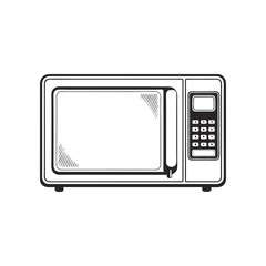 Microwave Icon: A detailed illustration of a microwave oven, showcasing its essential design elements.
