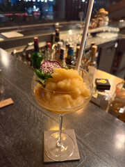 Fresh passion fruit maracuja frozen alcoholic cocktail