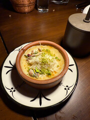 Delicious rice pudding sutlac with pismaniye