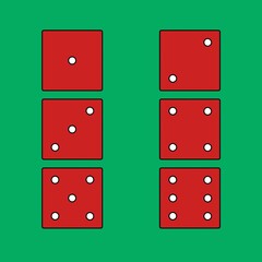 dice on a green background