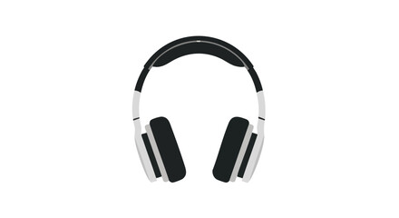 Fototapeta premium Sleek audio companion: black and white headphones in a minimalist vector illustration, designed for immersive listening sessions and stylish