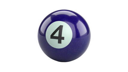 pool ball number four on transparent background