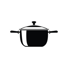 Minimalist Silhouette of a Cooking Pot: A sleek, high-contrast silhouette of a cooking pot, complete with a lid and handles, captures the essence of culinary simplicity and home-cooked delight.