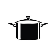 A Culinary Companion: A sleek, monochrome image showcases a stainless-steel cooking pot with a lid, symbolizing culinary potential and kitchen essentials.