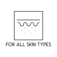 For All Skin Types Cosmetic Vector Badge Icon