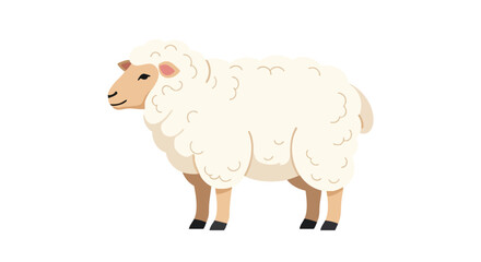 Obraz premium Stylized illustration of a sheep, depicting pastoral serenity and rustic charm suitable for educational materials, and children's