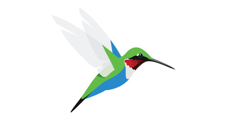Obraz premium Stylized hummingbird vector illustration, featuring vibrant colors and a sleek design perfect for nature or wildlife projects and creative artwork