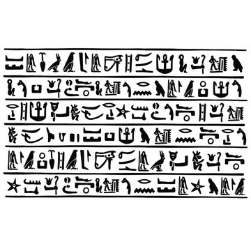 egyptian hieroglyphics pack set collection pack bundle black shape icon silhouette vector flat illustration design on white background