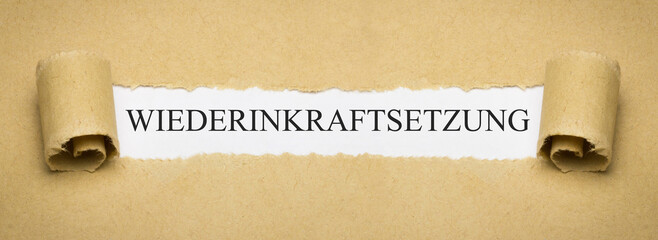 Wiederinkraftsetzung